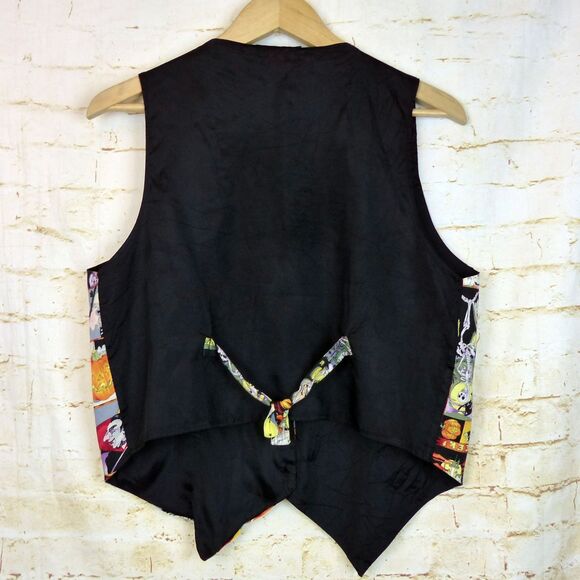 VTG 90s Smoke Valley Halloween Theme Vest Women L/XL Dracula Witch Skeleton Owl - Picture 2 of 10